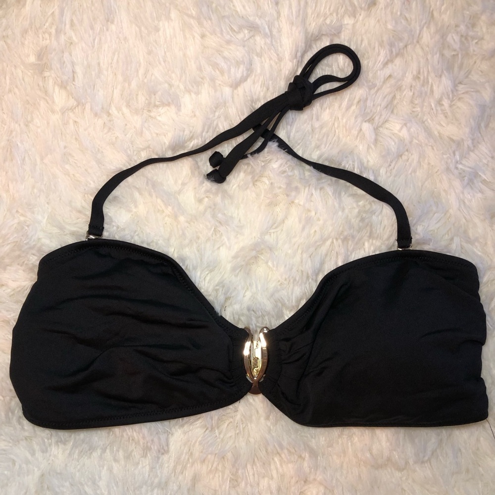 Venus Lascana Black Bikini Top with Gold Accent 38 C/D - Picture 2 of 11